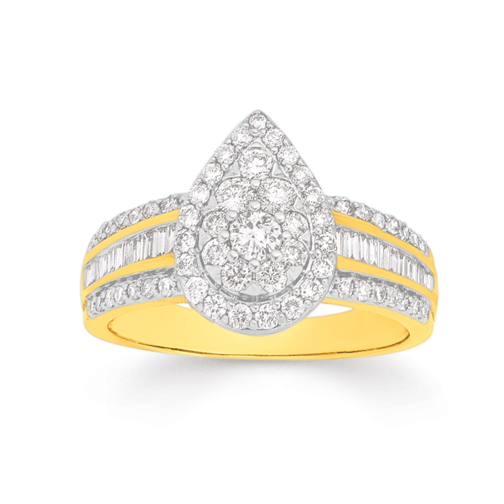 9ct Round Diamond Cluster Dress Ring TWD=1.00ct Rings Prouds The