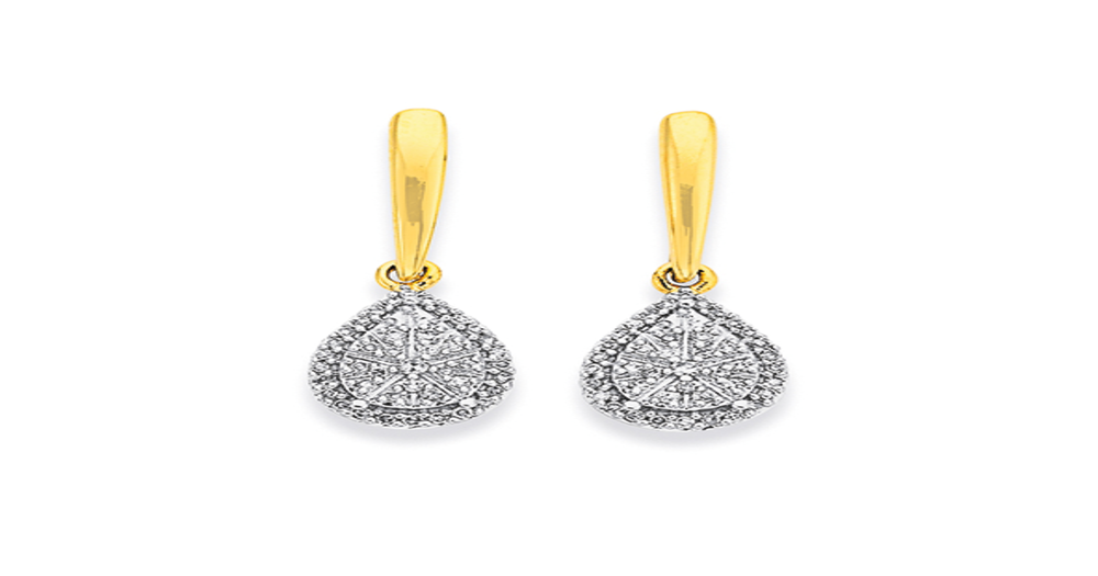 9ct Gold Diamond Pear Shaped Drop Earrings Prouds