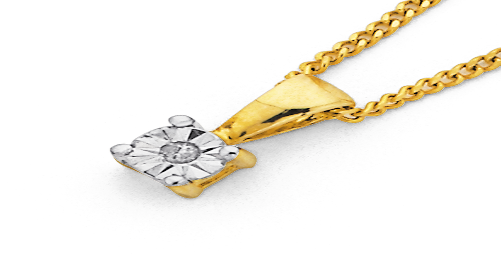 9ct Gold Diamond Pendant Prouds