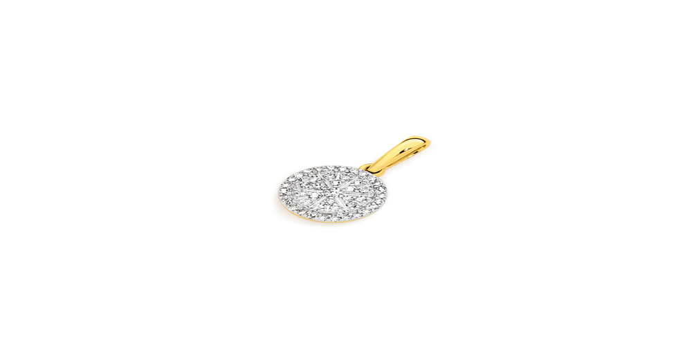 9ct Gold Diamond Round Cluster Pendant Prouds