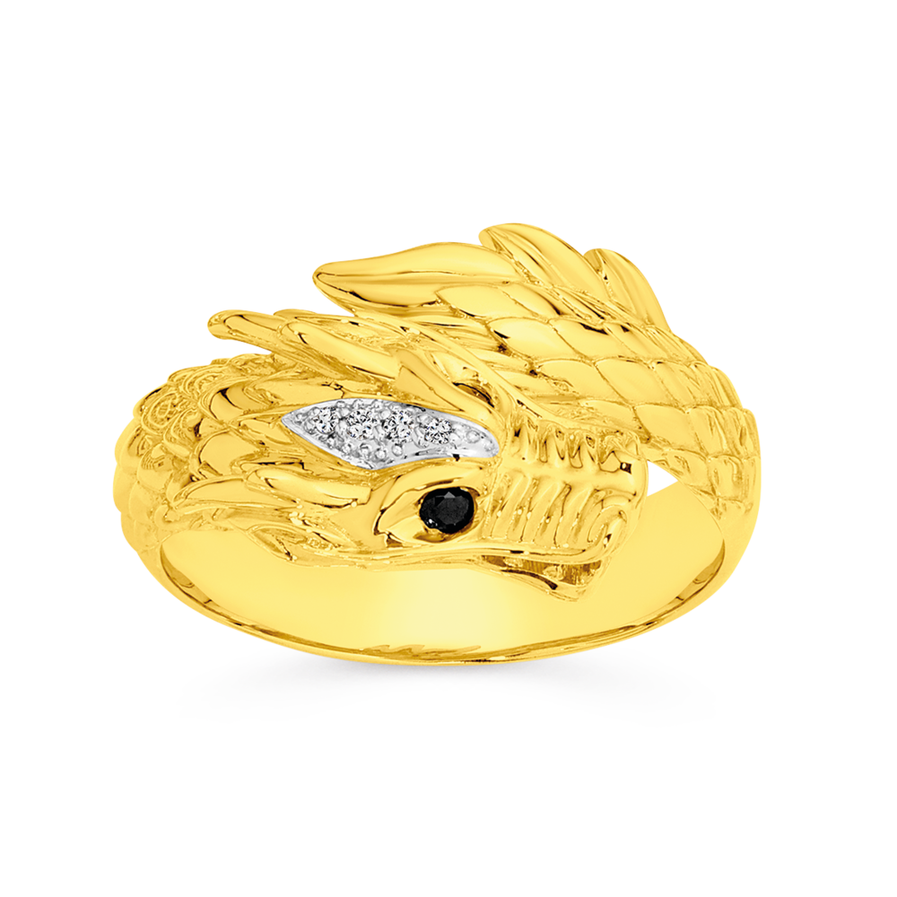 24K Gold | Majestic Golden Dragon Ring – The Classic Jewellers