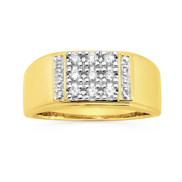 9ct Gold Diamond Square Cluster Ring | Prouds