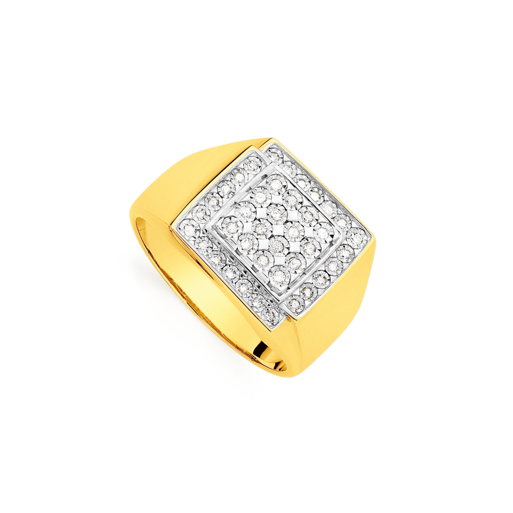 Square diamond ring discount for men