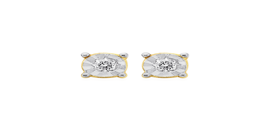 9ct Gold Diamond Stud Earrings Prouds