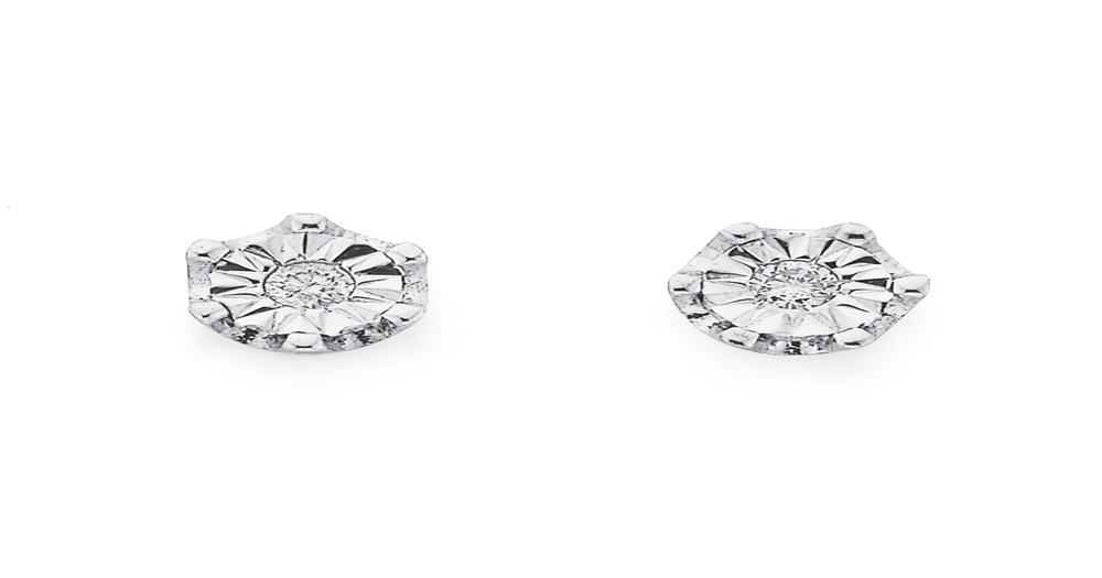 9ct Gold Diamond Stud Earrings Prouds