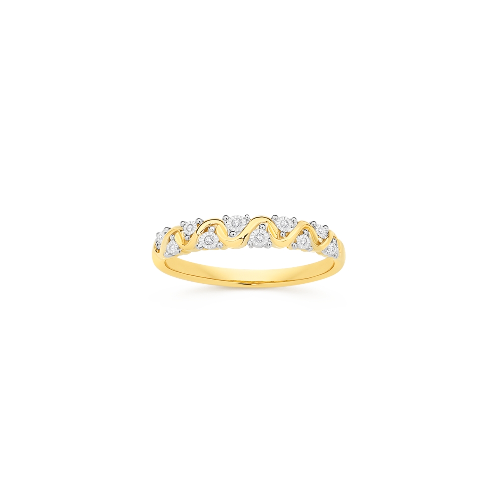 9ct Gold Diamond Swirl Anniversary Band