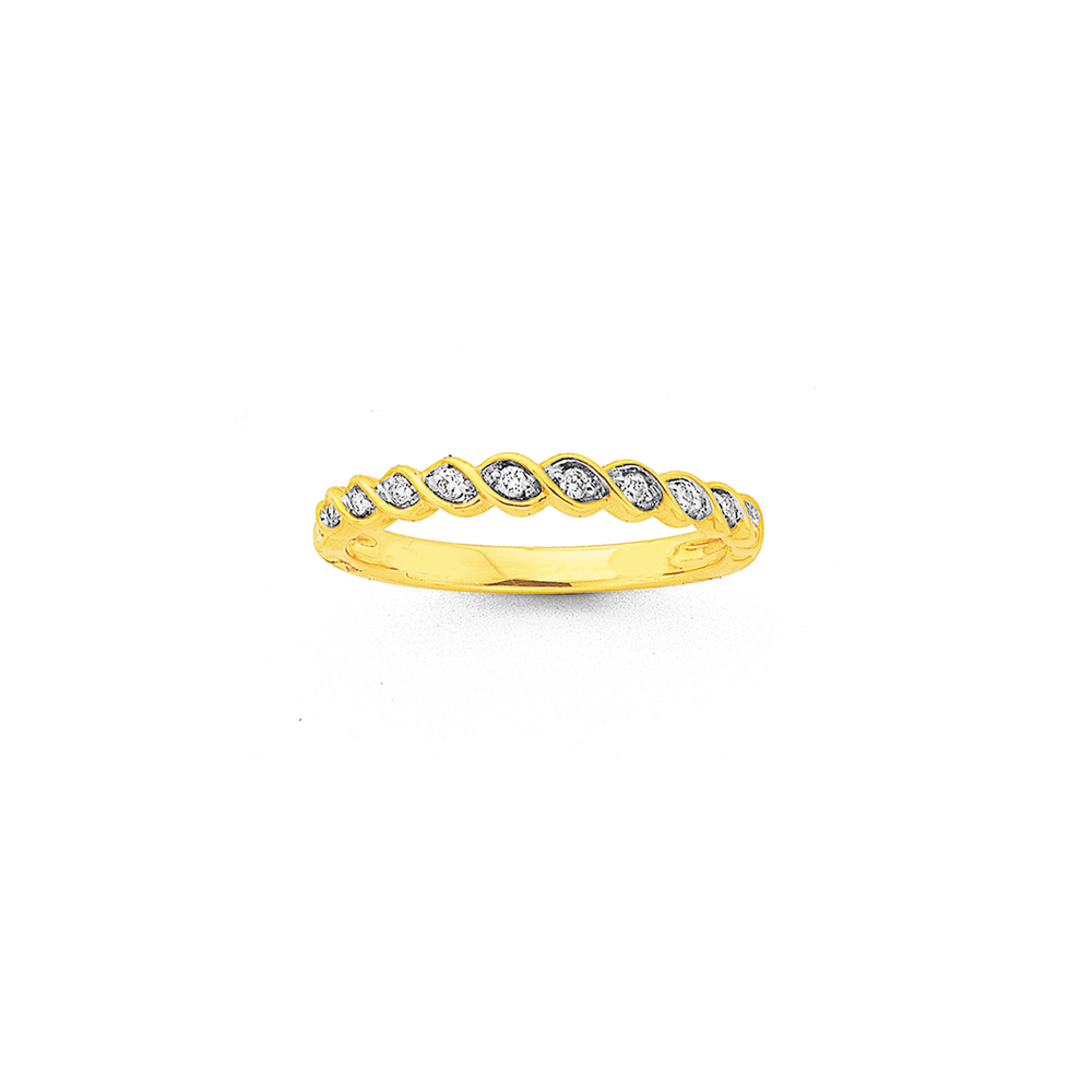 9ct Gold Diamond Swirl Anniversary Band