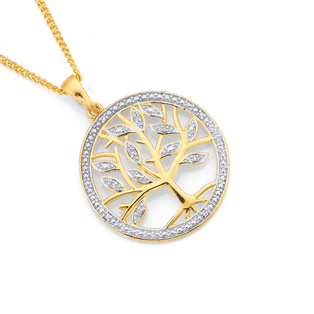 9ct Gold Tree of Life Pendant & Chain