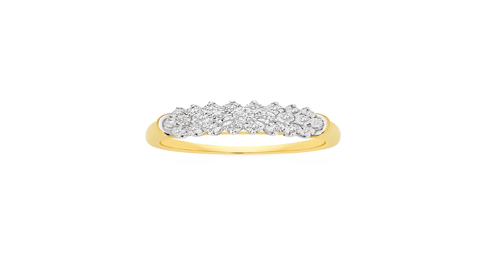 9ct Gold Diamond Wide Dress Ring | Prouds