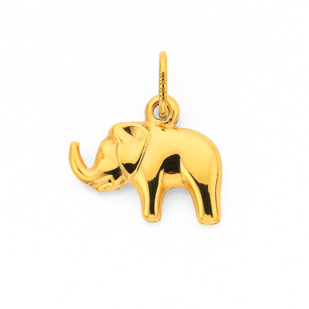 9ct Gold Elephant Charm | Pendants 