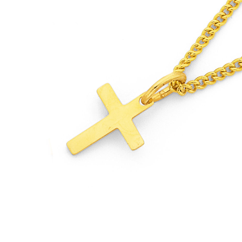 9ct Gold Flat Cross Pendant