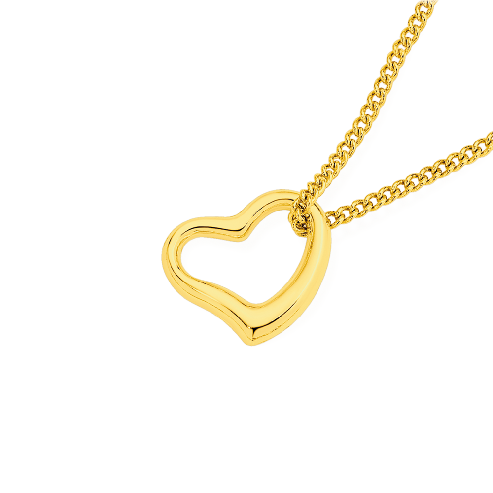 9ct Gold Emerald And Diamond Heart Necklace - R8130 | Chapelle Jewellers