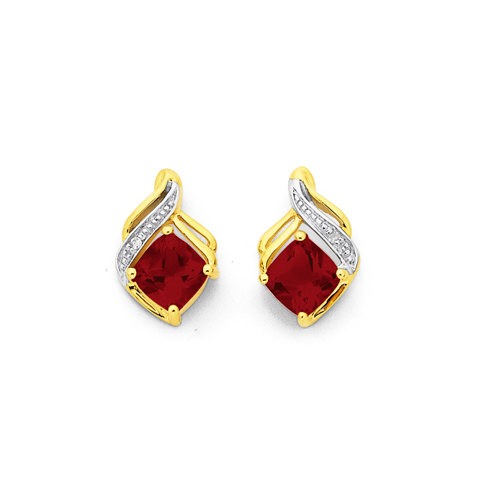 9ct 5mm Garnet Stud Earrings in Red Prouds