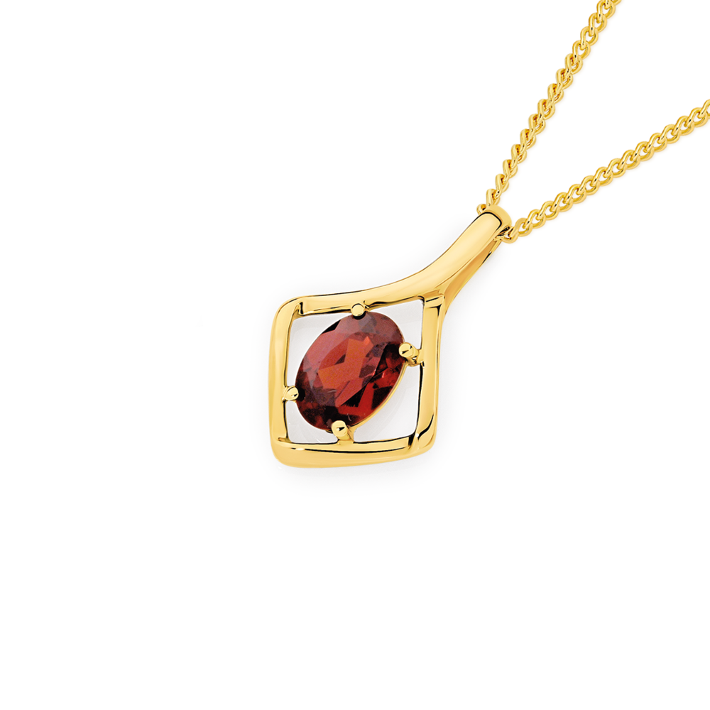 Garnet heart necklace gold deals