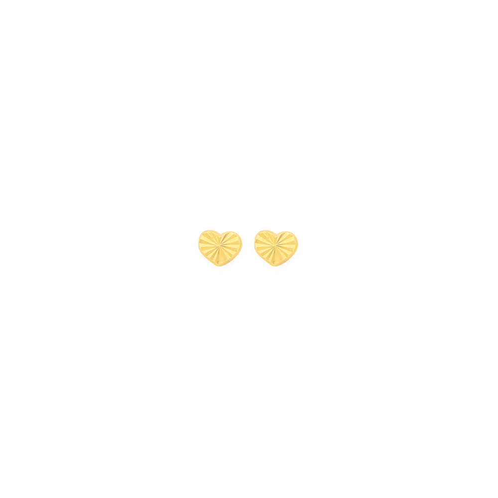 9ct Gold Heart Stud Earrings