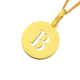 9ct Gold Initial 'B' Serif Style Round Disc Pendant