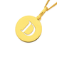9ct Gold Initial 'D' Serif Style Round Disc Pendant