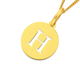 9ct Gold Initial 'H' Serif Style Round Disc Pendant