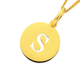 9ct Gold Initial 'S' Serif Style Round Disc Pendant