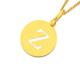9ct Gold Initial 'Z' Serif Style Round Disc Pendant