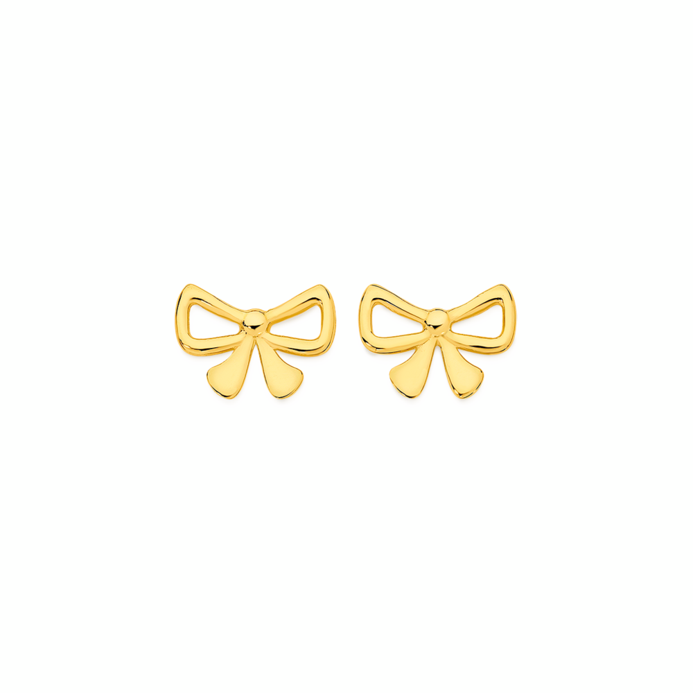 9ct Gold Mini Bow Stud Earrings