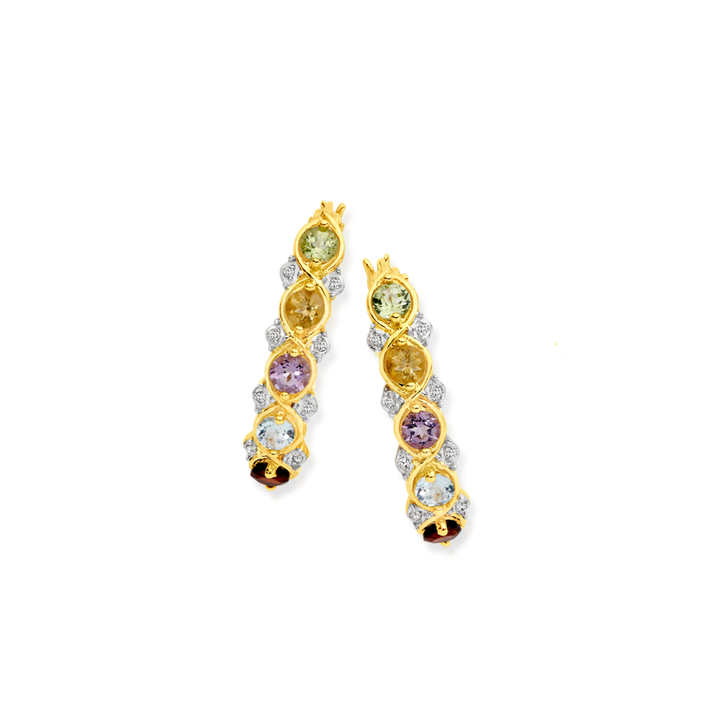 Top more than 78 gemstone hoop earrings gold best - esthdonghoadian
