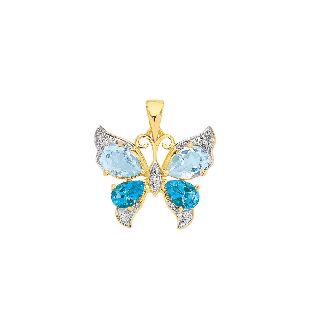 Buy Blue Aquamarine Necklace Pendant in 14k Real Gold | Chordia Jewels