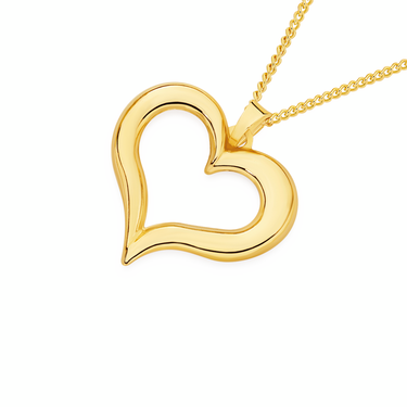9ct Gold 14mm Open Heart Floating Pendant | Angus & Coote 9ct Gold 14mm Open Heart Floating Pendant | Angus & Coote