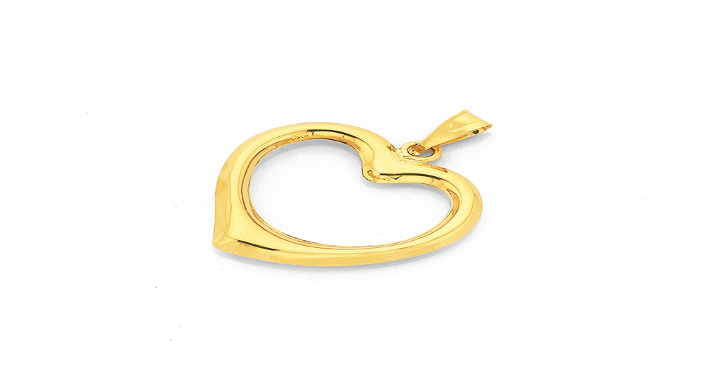 9ct Gold Open Heart Pendant Prouds