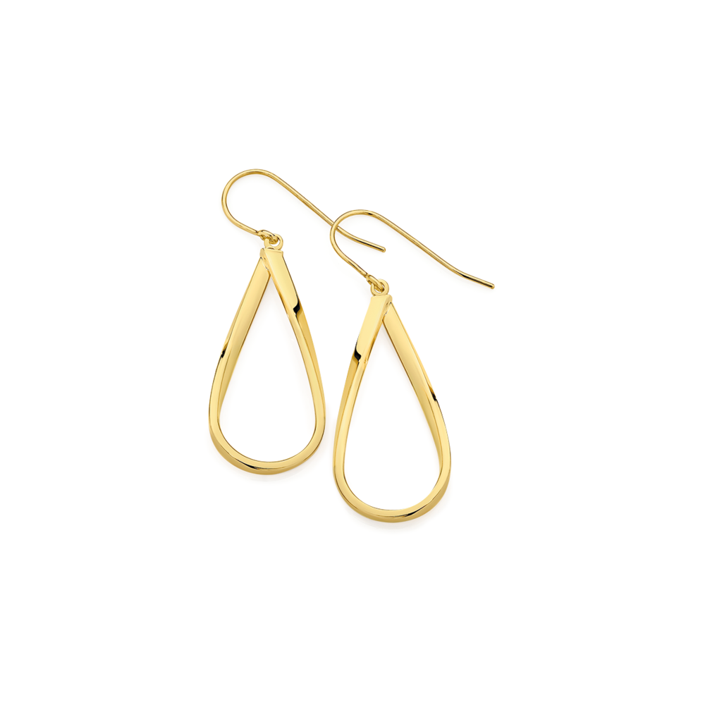 9ct Gold Earrings Prouds Jewellers Careers 9ct Gold 10mm Lined