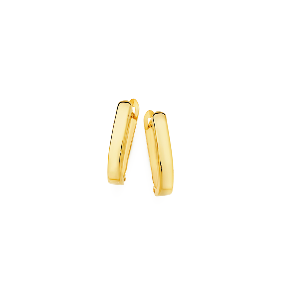 9ct Gold Oval Huggie Earrings Prouds