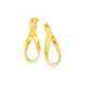 9ct Gold Oval Wave Hoop Earrings