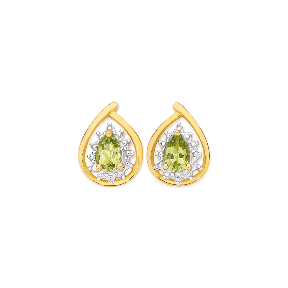9ct Gold Diamond Peridot Ring Prouds Prouds Peridot Earrings