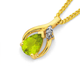 9ct Gold Peridot & Diamond Pear Pendant