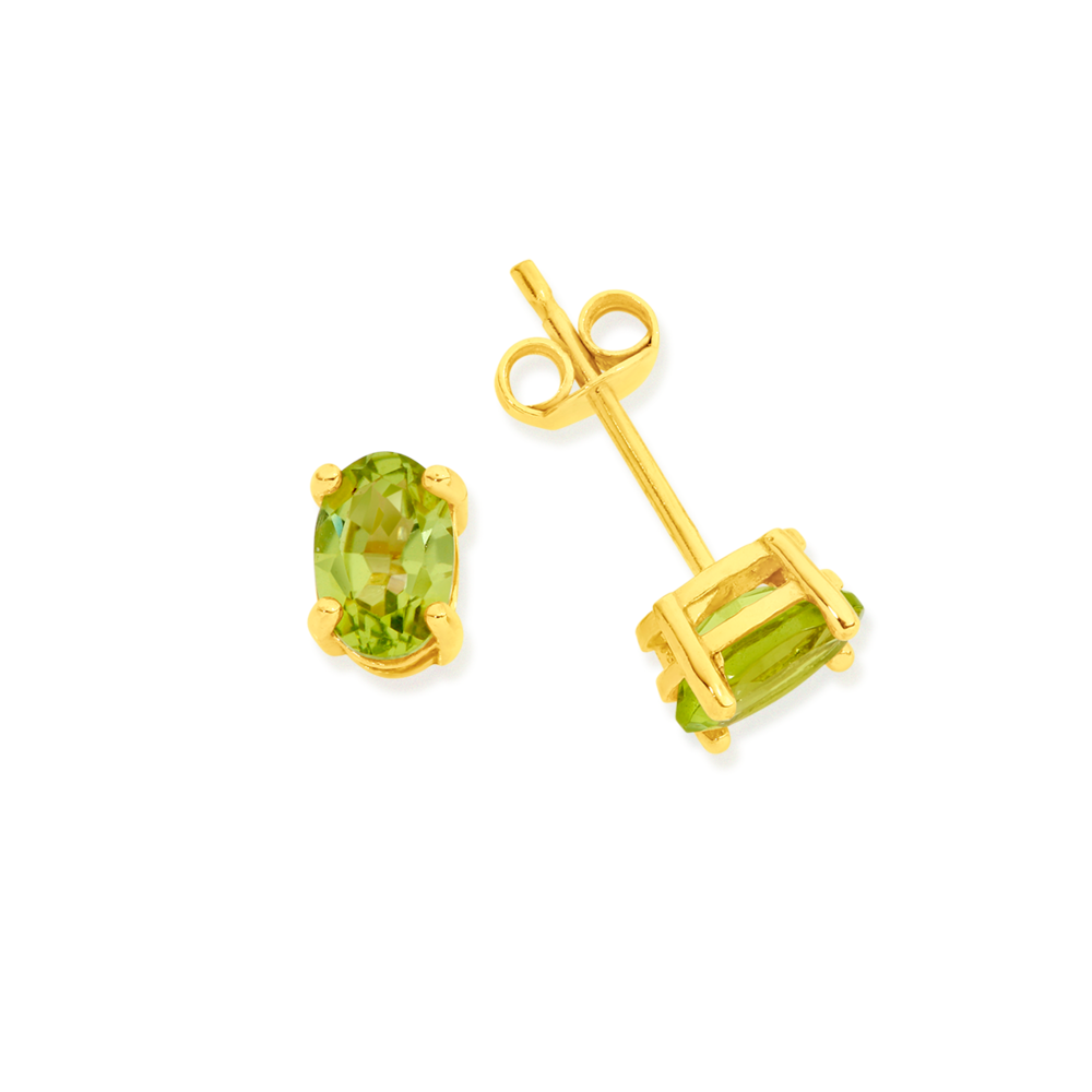 Oval Shaped 8x6mm Studs Earrings Art Deco Peridot Wedding Earrings | Peridot  wedding earrings, Art deco earrings, Earring crafts