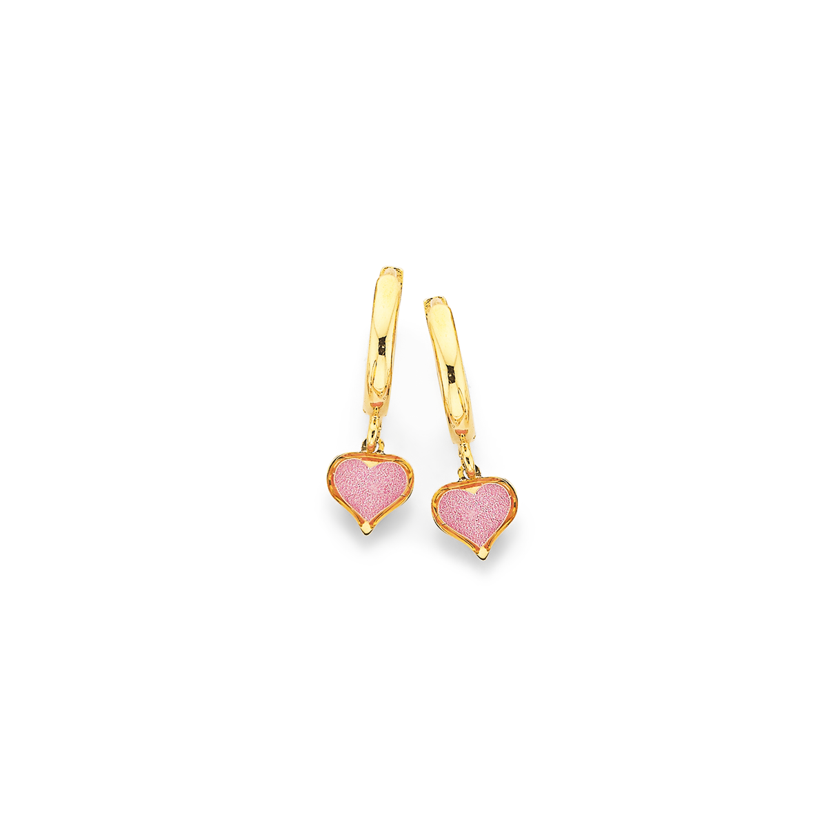 Pink enamel heart earrings Clearance