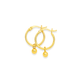 9ct Gold Polished Hoop Earrings with Ball Drop