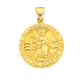 9ct Gold Round Saint Christopher Medallion Pendant