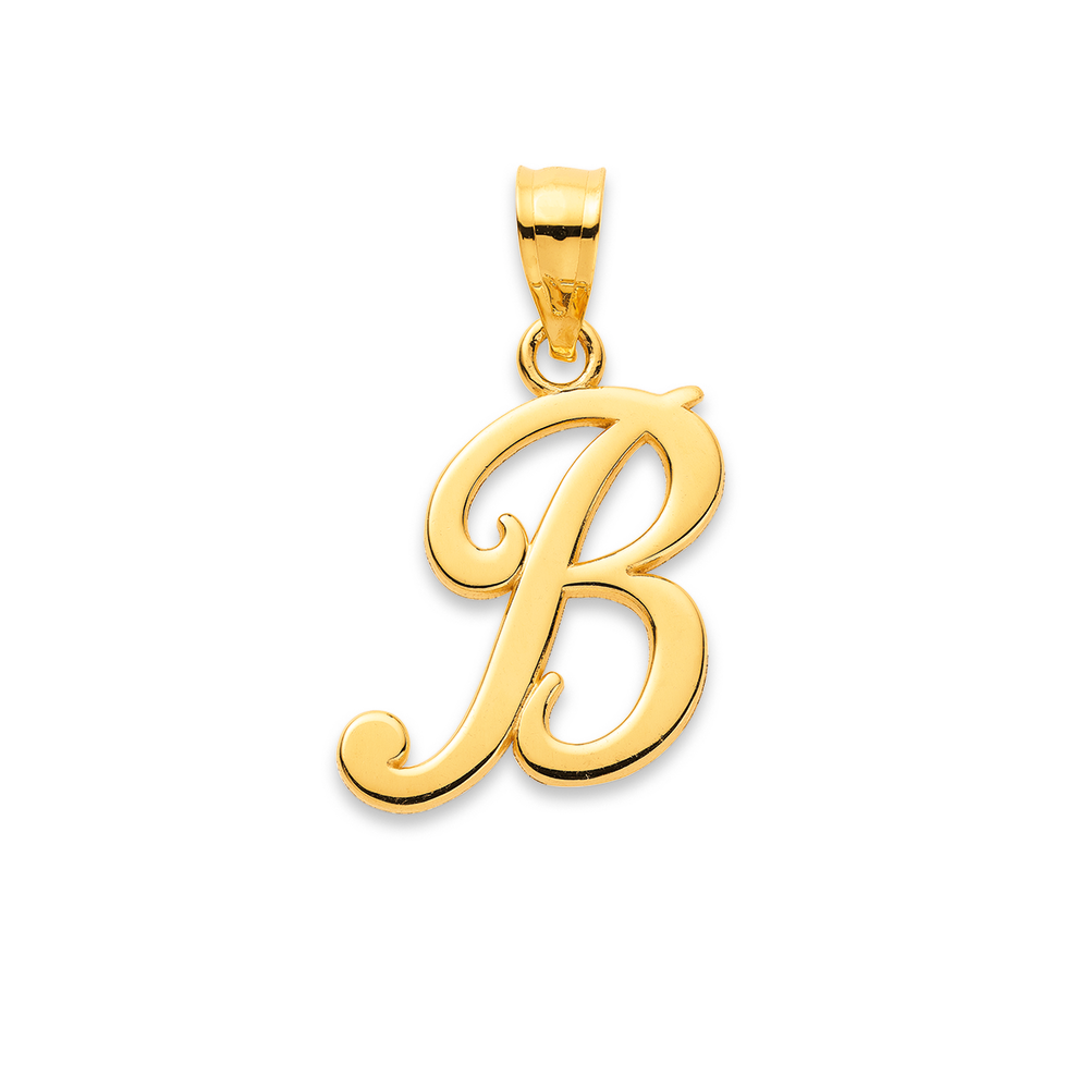 Sparkling Alphabet B Gold Pendant