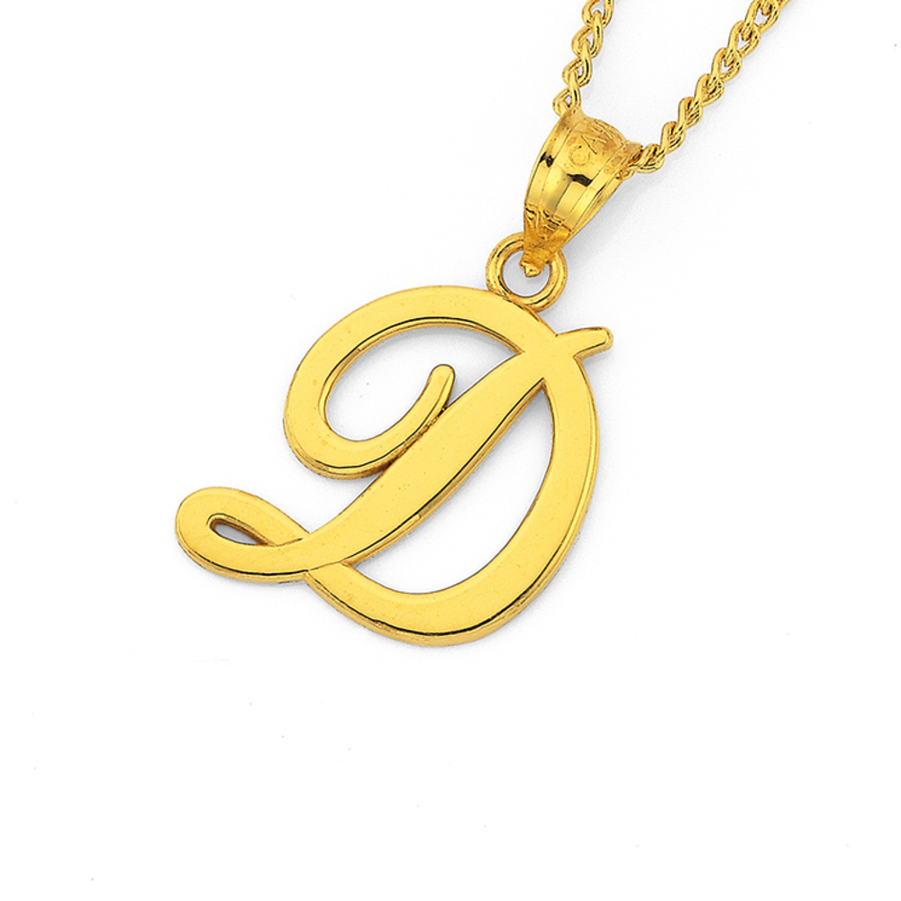 Gold d pendant sales