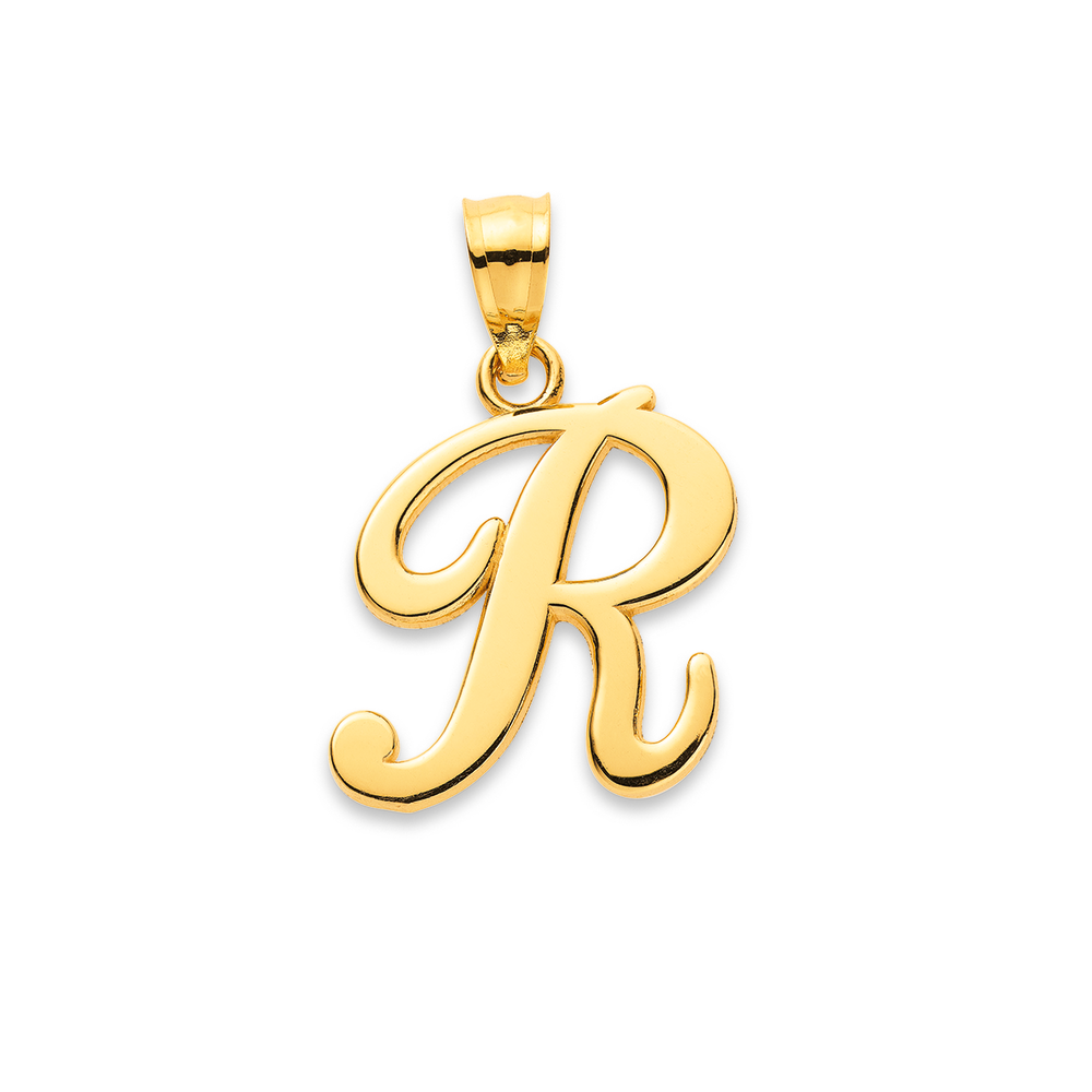 14K Gold Bubble Letter Necklace - R | JENNY BIRD