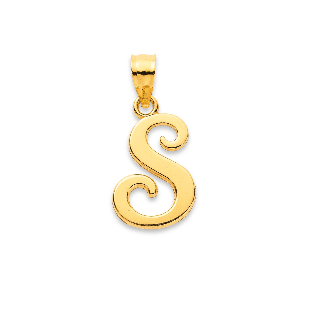 9ct Gold Script Initial 's' Pendant | Prouds