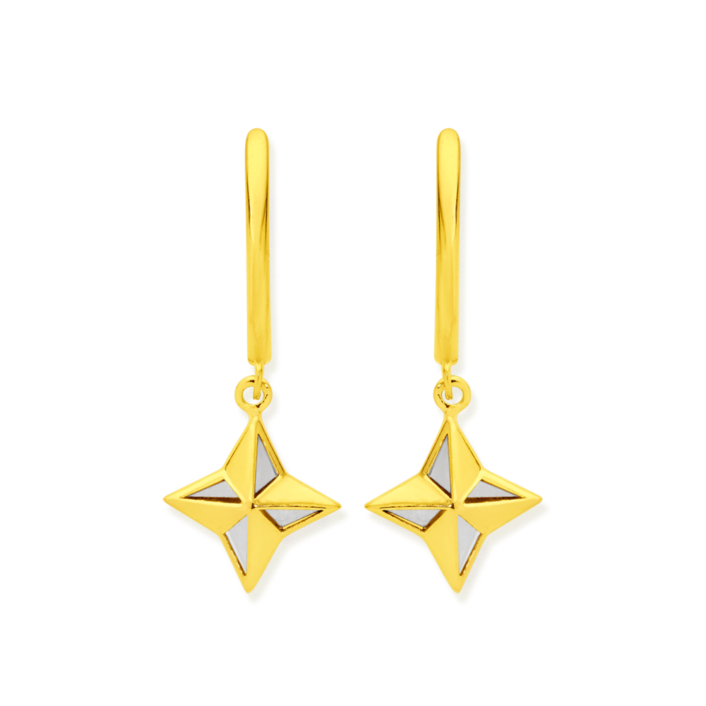 Charles & Keith - Women's Estelle Star Crystal Mismatch Drop Earrings, Gold, R