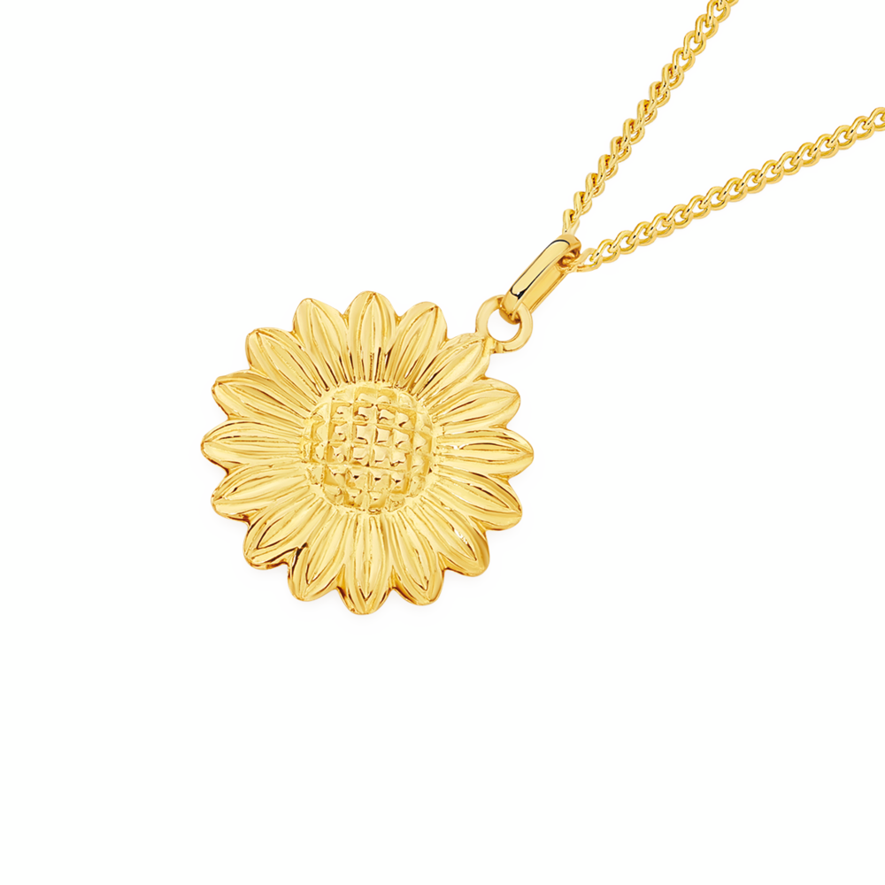 9ct Gold Sunflower Pendant Prouds