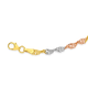 9ct Gold Tri Tone 19cm Solid Twisted Infinity Bracelet