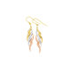 9ct Gold Tri Tone Flame Drop Earrings