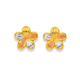 9ct Gold Tri Tone Flower Stud Earrings