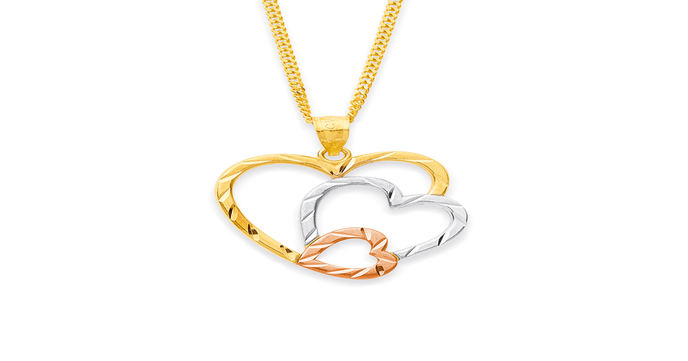 Heart Pendant Necklace Gold Lockets Prouds 9ct Rose Gold Floating