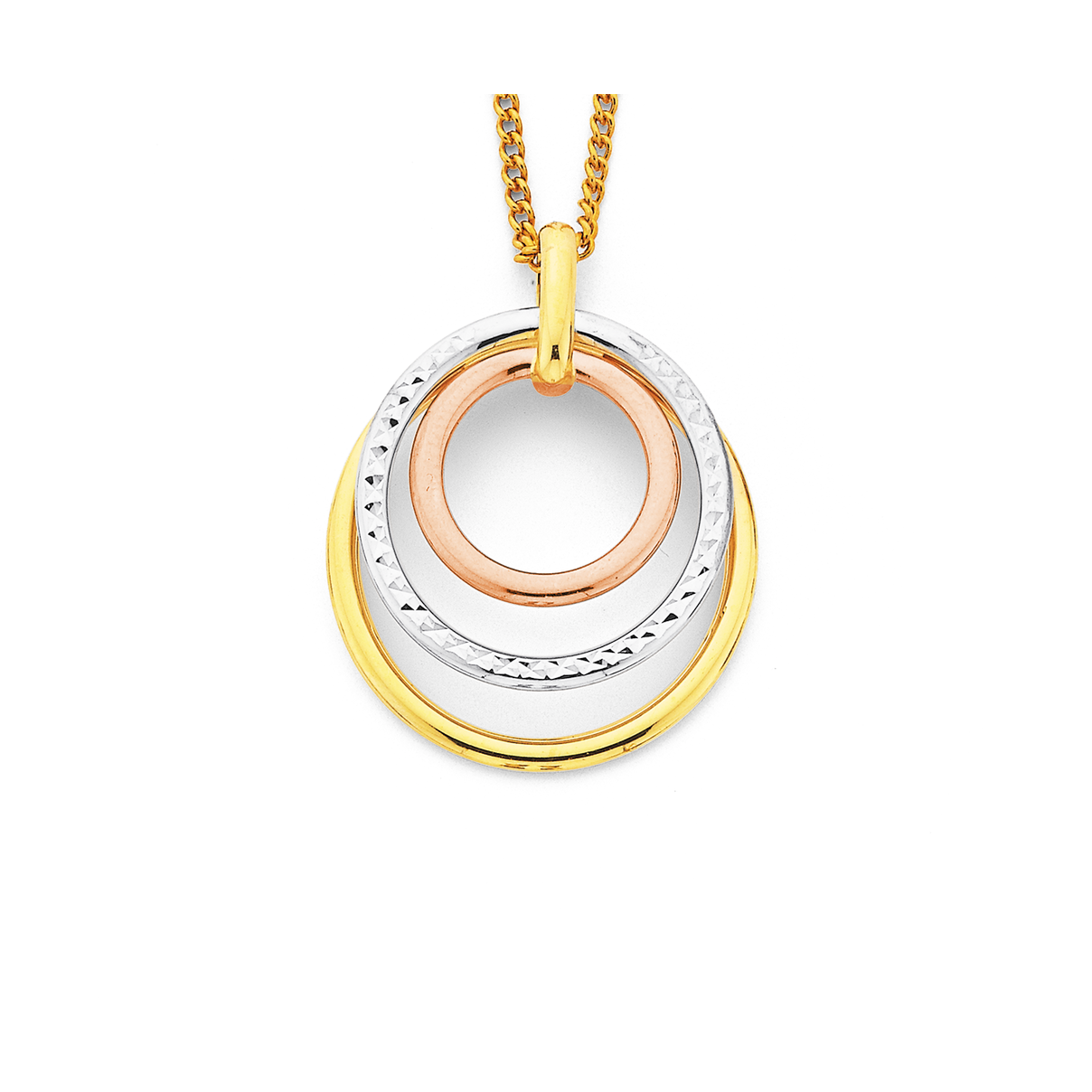 Triple circle pendant necklace Clearance