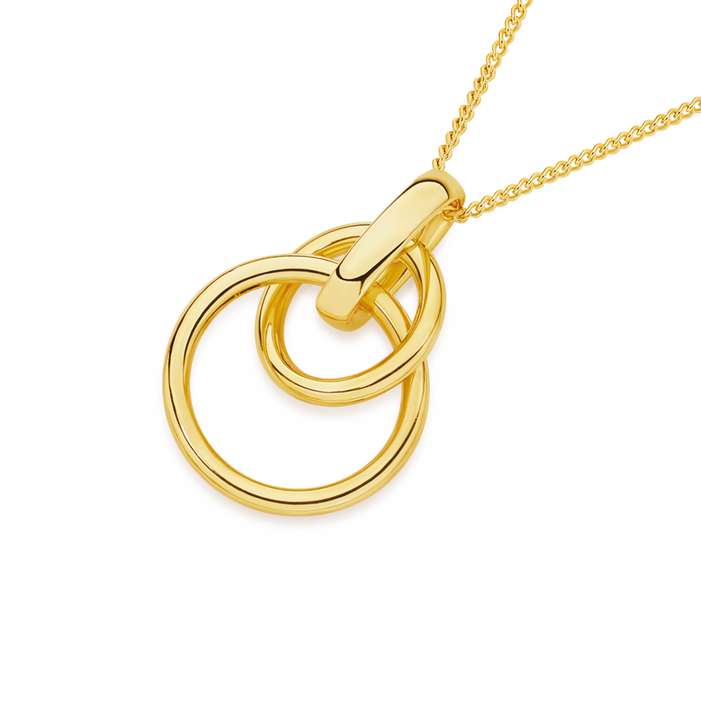 9ct Gold Triple Intertwined Rings Pendant Prouds